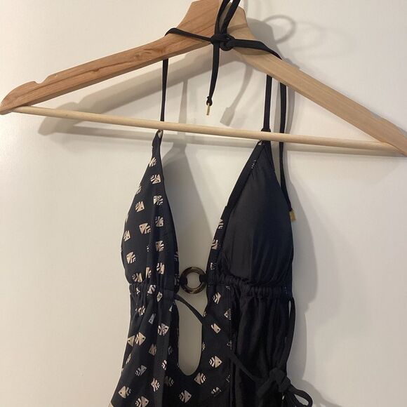 Tory Burch Black Kingfish Plunge One Piece Swimsuit Size XS - Picture 12 of 16